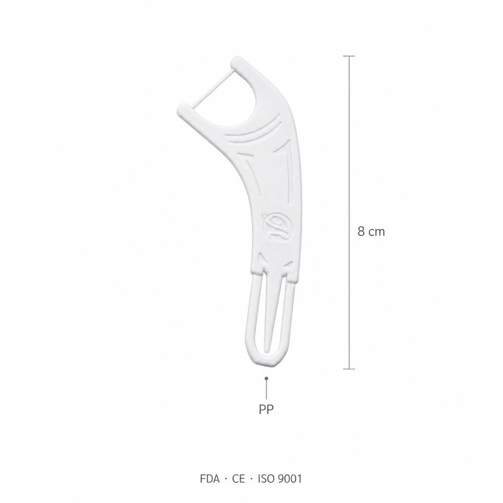 Adult Dental Floss Pick A19 - Slotted Wide Handle - specifications and dimensions