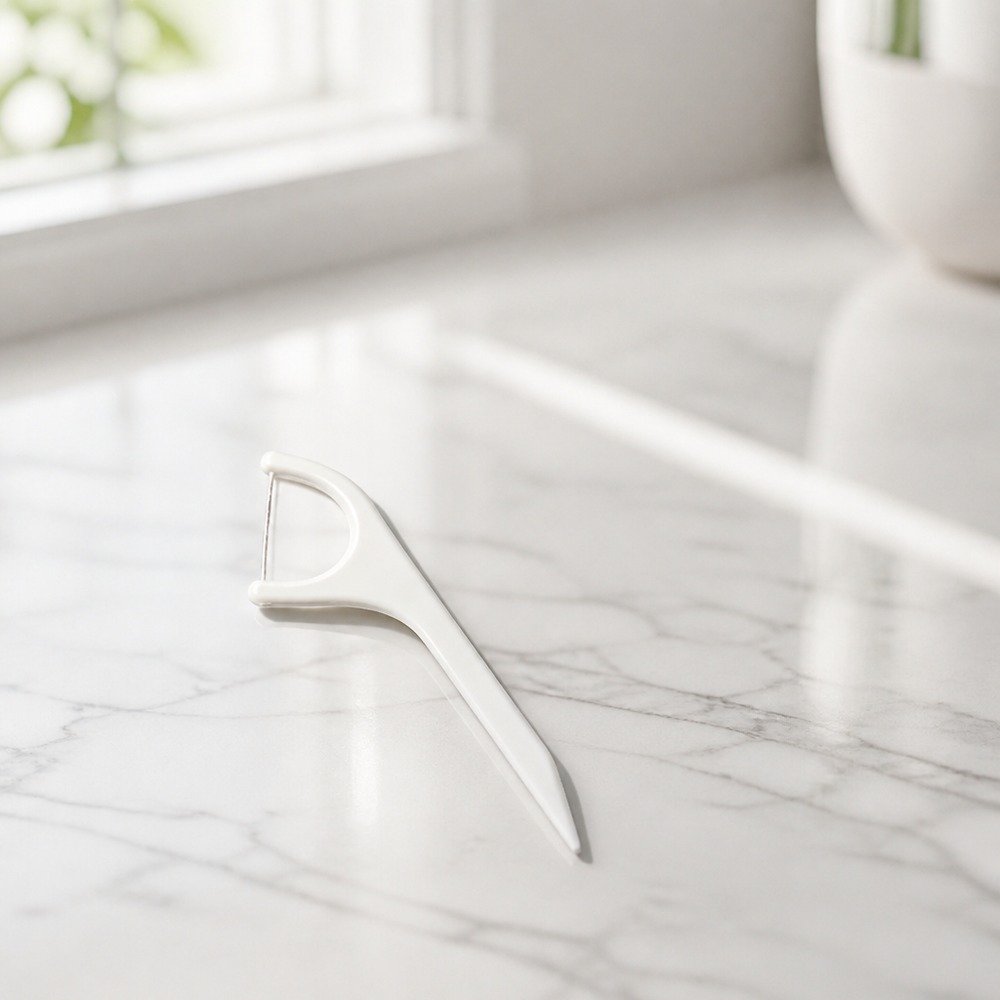 Adult Dental Floss Pick A4 - Wide Flat Handle - single unit