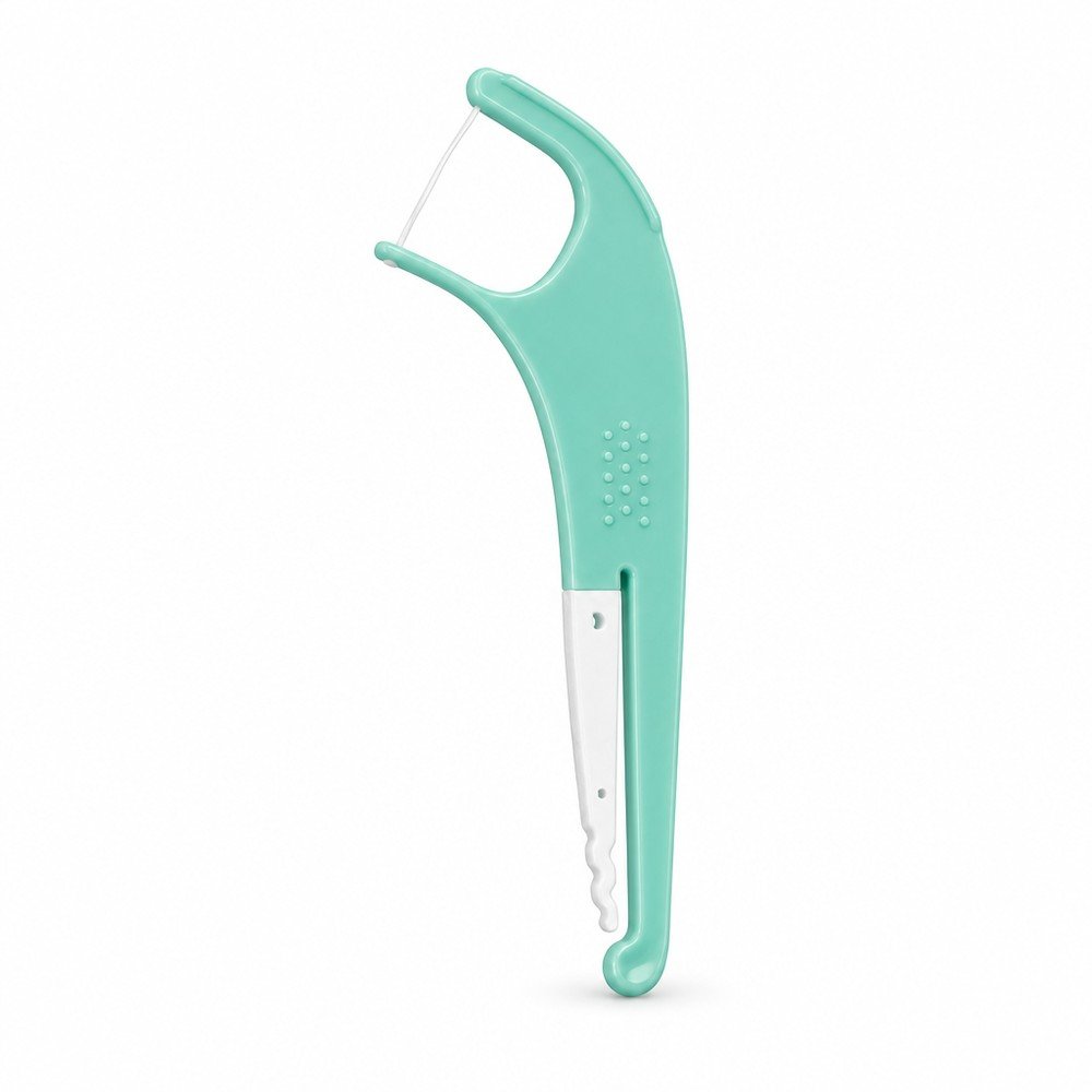 Adult Dental Floss Pick A15 - Mint Green Slim Handle