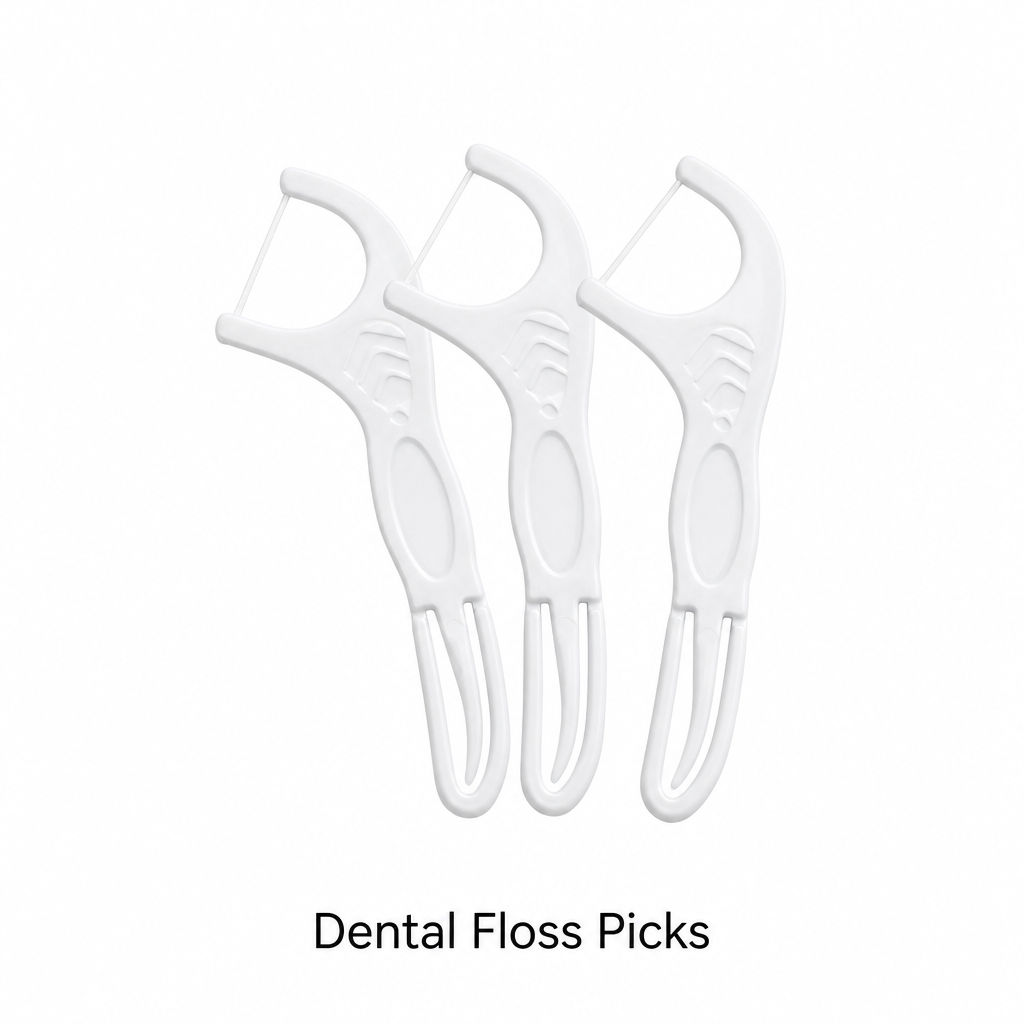 Adult Dental Floss Pick A18 - Rounded Comfort Handle - product family and colour options