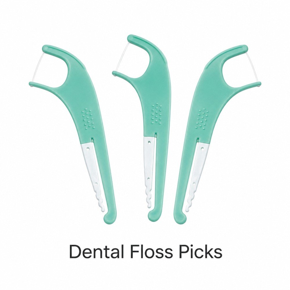 Adult Dental Floss Pick A15 - Mint Green Slim Handle - product family and colour options
