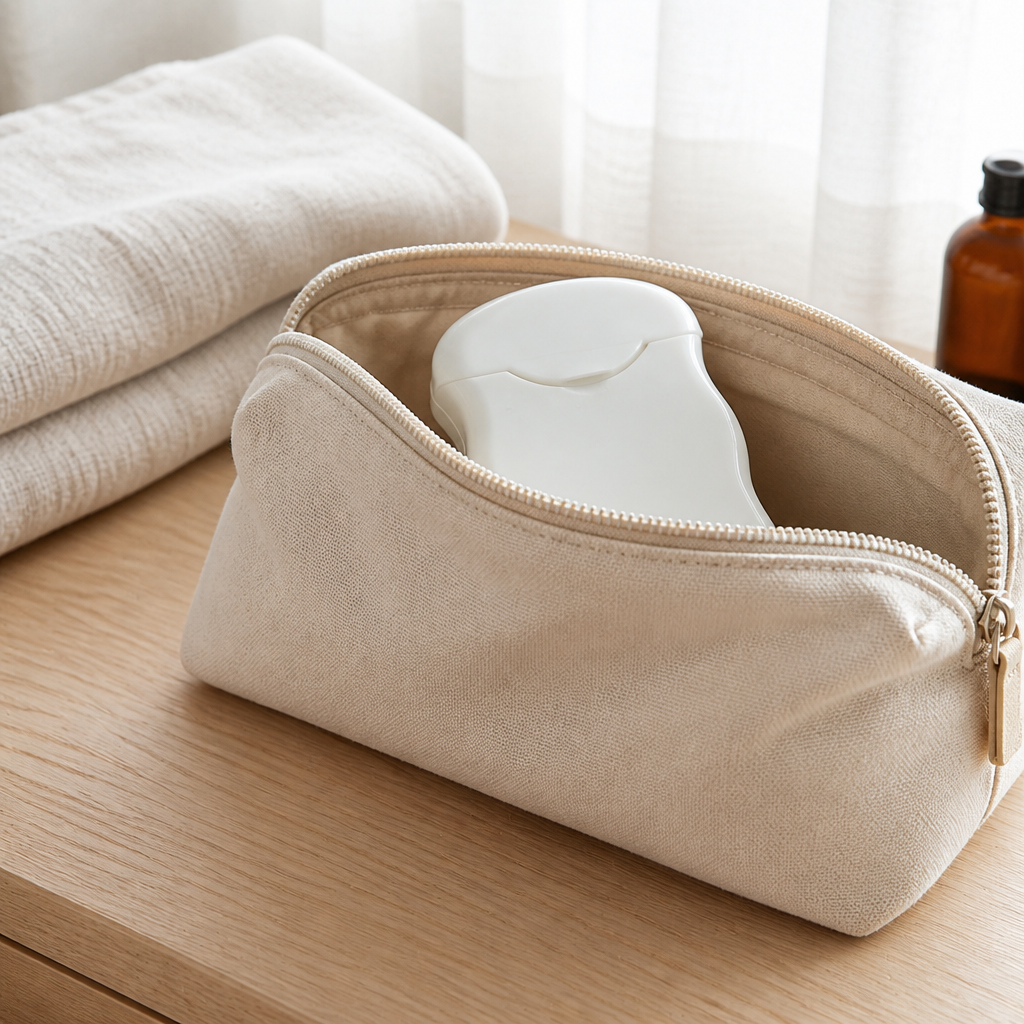 Dental Floss Box H2 - White Flip-Top Dispenser - travel and on-the-go use