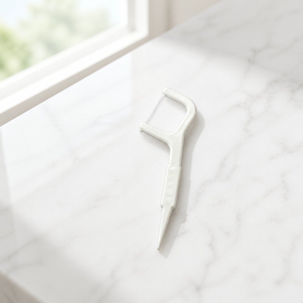 Adult Dental Floss Pick A3 - Slim Straight Handle - single unit
