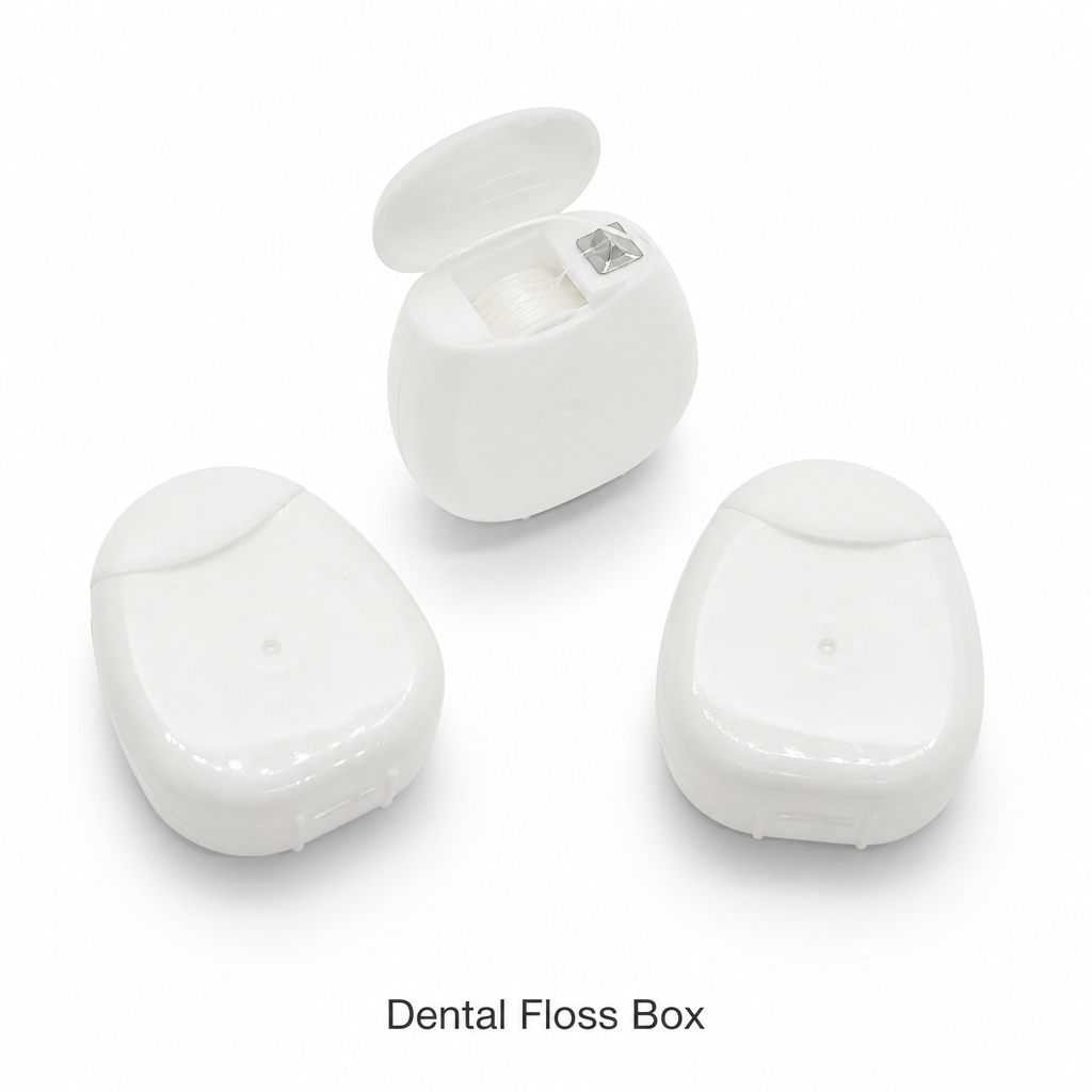 Dental Floss Box H3 - Compact Oval Flip-Top Dispenser