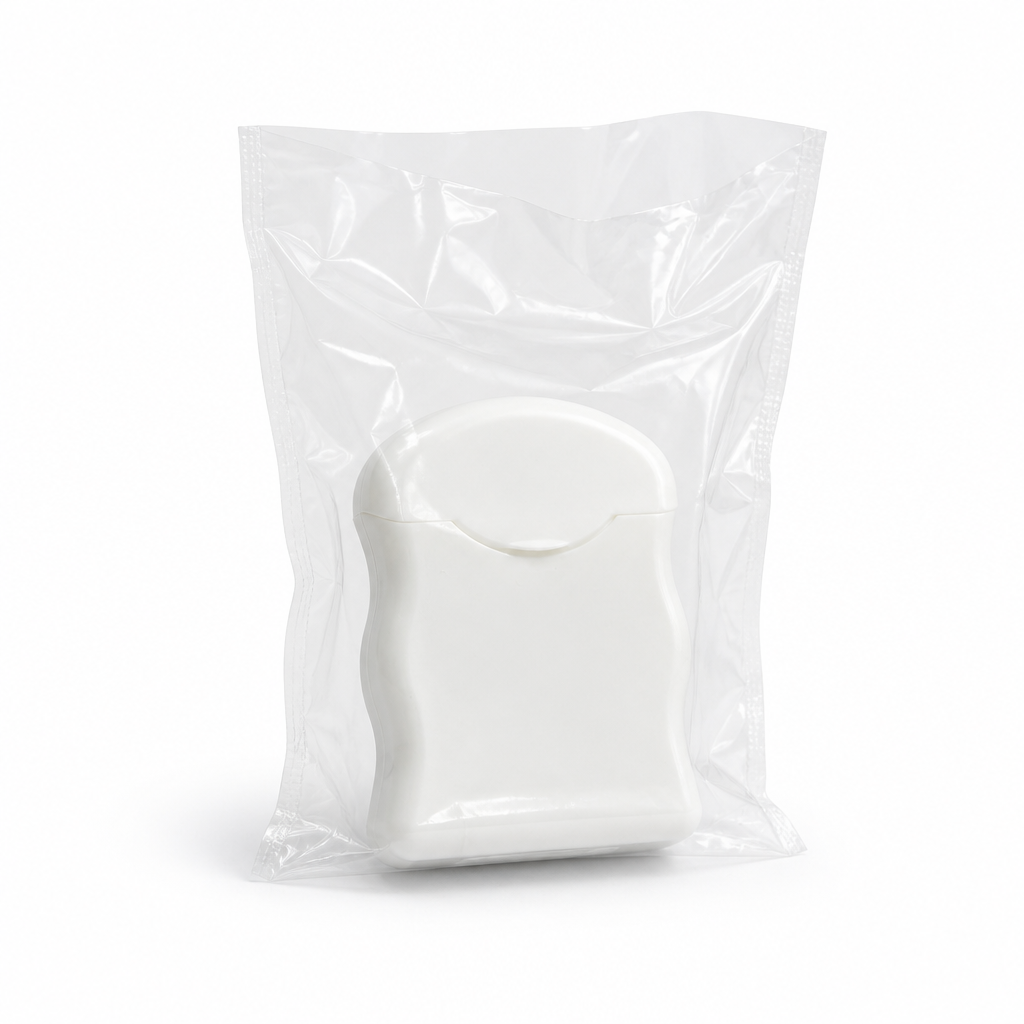 Dental Floss Box H2 - White Flip-Top Dispenser - single unit