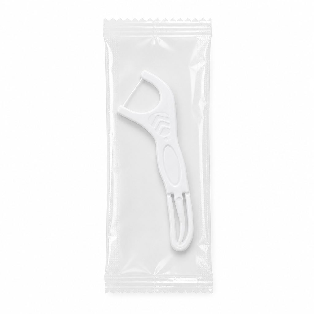 Adult Dental Floss Pick A18 - Rounded Comfort Handle - single unit