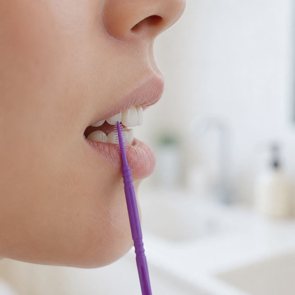 2-in-1 Dental Brush Stick B1 - in use