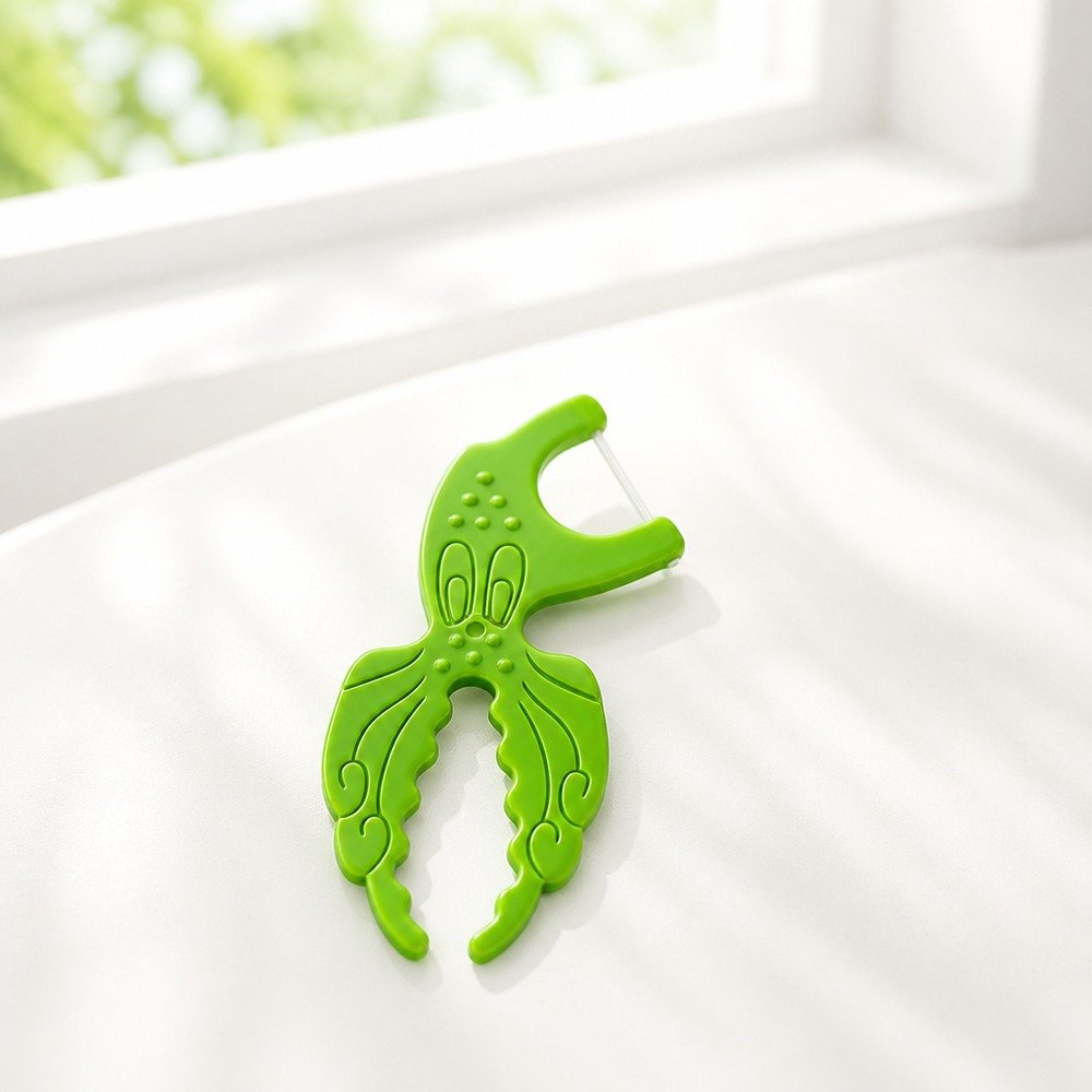 Kids Dental Floss Pick K1 - Crocodile Character - single unit