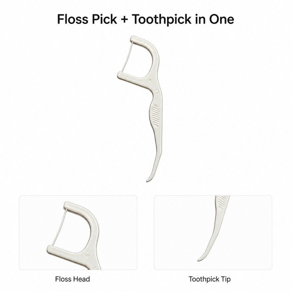 Adult Dental Floss Pick A2 - Contoured Grip Handle - design concept