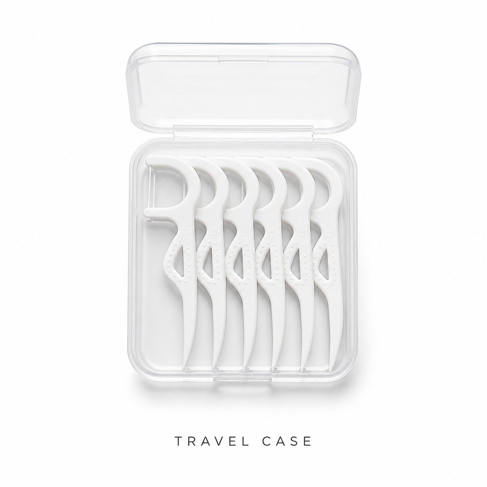 Adult Dental Floss Pick A12 - Textured Panel Handle - travel and on-the-go use