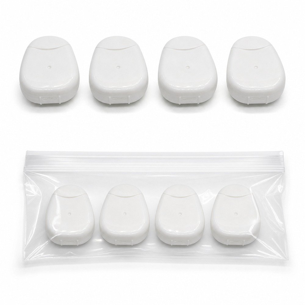 Dental Floss Box H3 - Compact Oval Flip-Top Dispenser - bulk packaging
