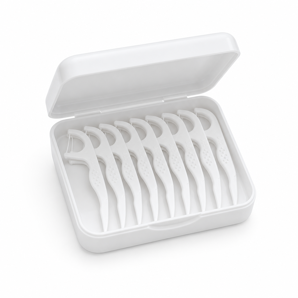 Adult Dental Floss Pick A9 - Angled Head Handle - travel and on-the-go use