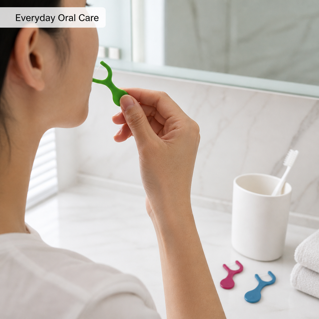 Kids Dental Floss Pick K5 - Y-Shape Round Handle