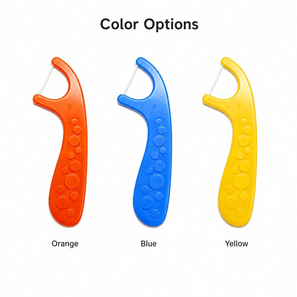 Kids Dental Floss Pick K2 - Bubble Grip Handle - available colour options