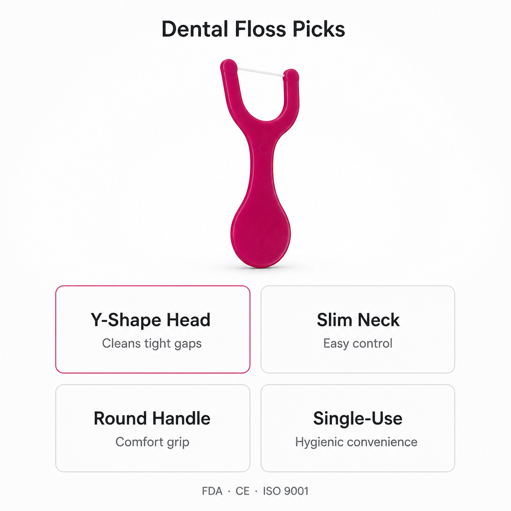 Kids Dental Floss Pick K5 - Y-Shape Round Handle