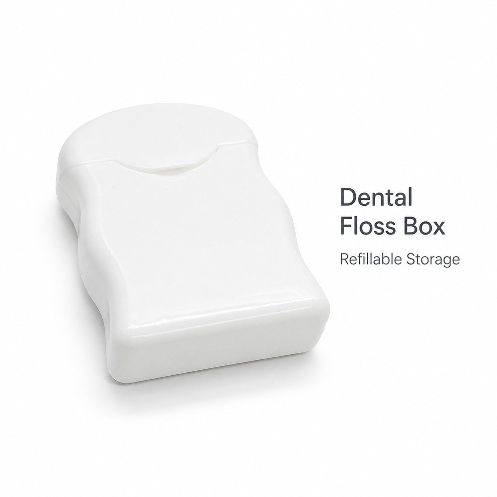 Dental Floss Box H2 - White Flip-Top Dispenser - specifications and dimensions