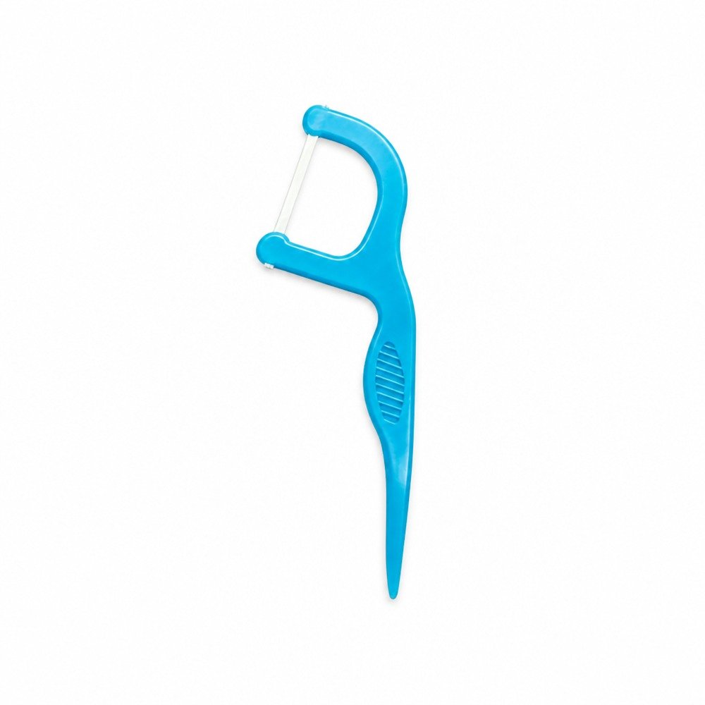 Kids Dental Floss Pick K4 - Slim Blue Handle