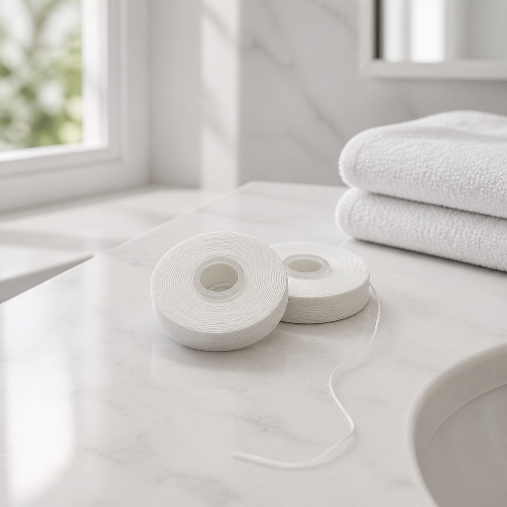 Dental Floss Refill Spool R - Bulk Refill - bathroom scene