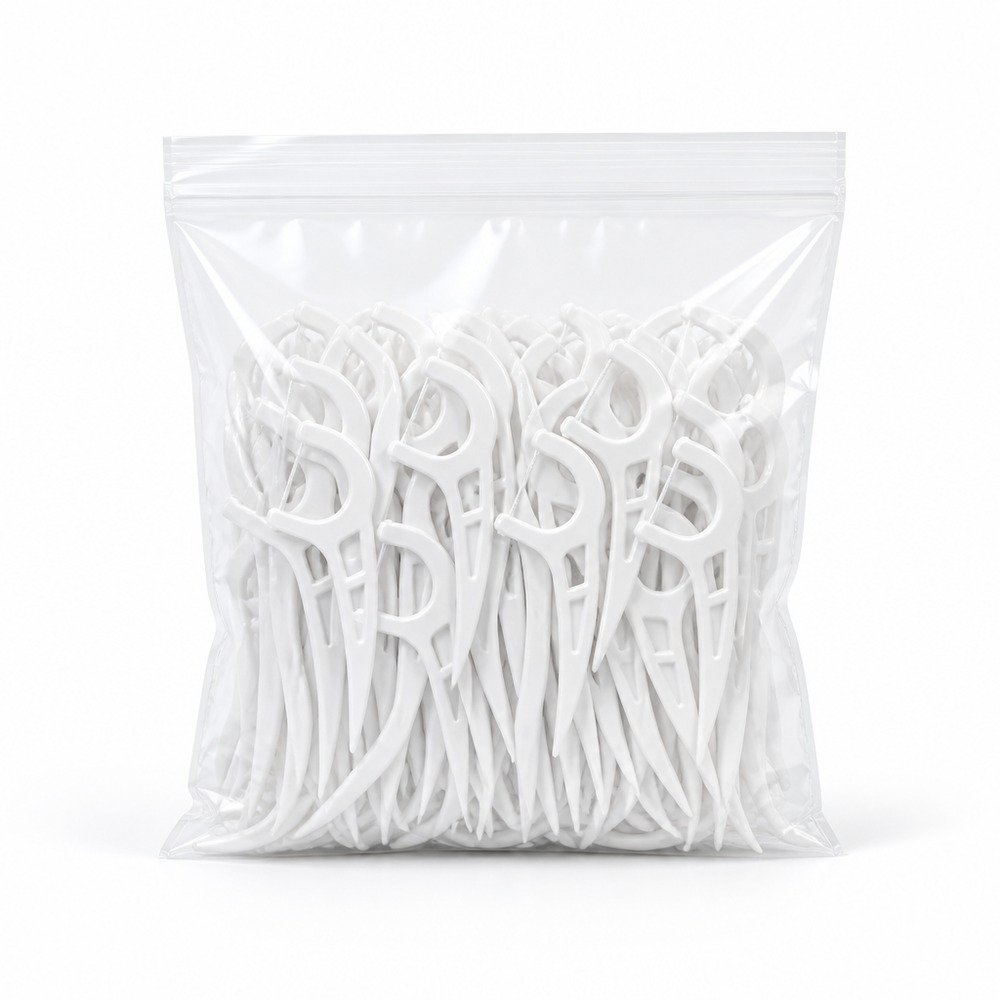 Adult Dental Floss Pick A10 - Cut-Out Wide Handle - bulk packaging