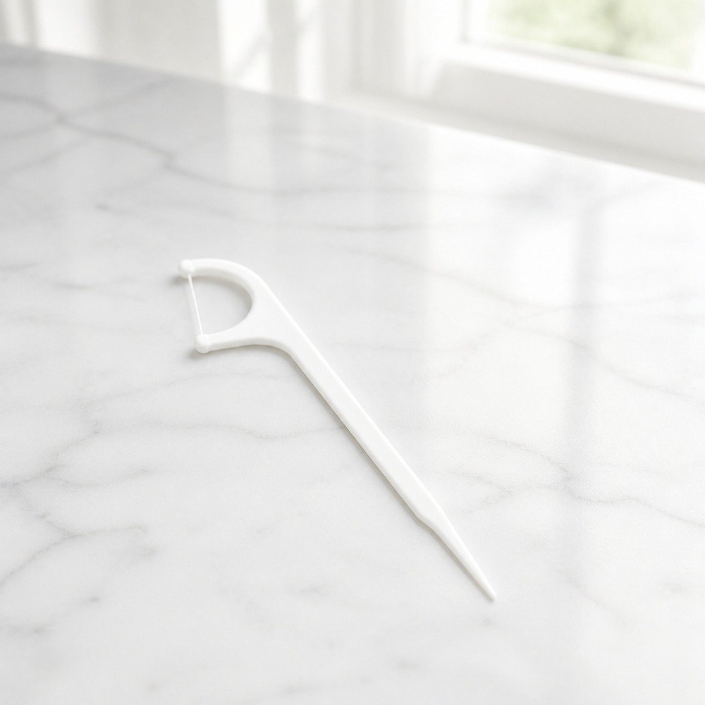 Adult Dental Floss Pick A1 - Classic Curved Handle - single unit