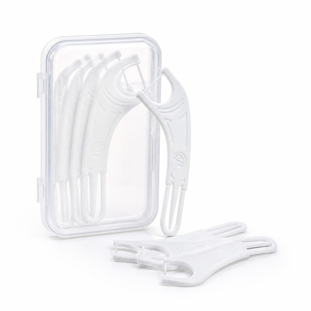 Adult Dental Floss Pick A19 - Slotted Wide Handle - travel and on-the-go use