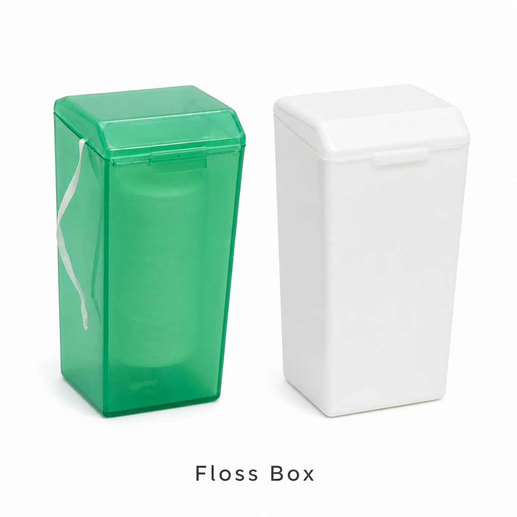 Dental Floss Box H1 - Green Translucent Flip-Top Dispenser - product family and colour options