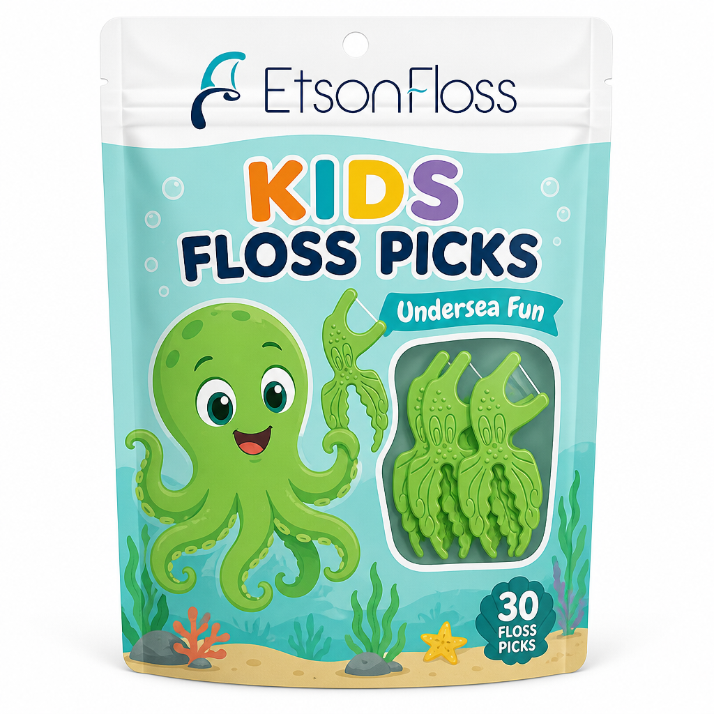 Kids Floss Picks Pouch - 3 Artwork Options