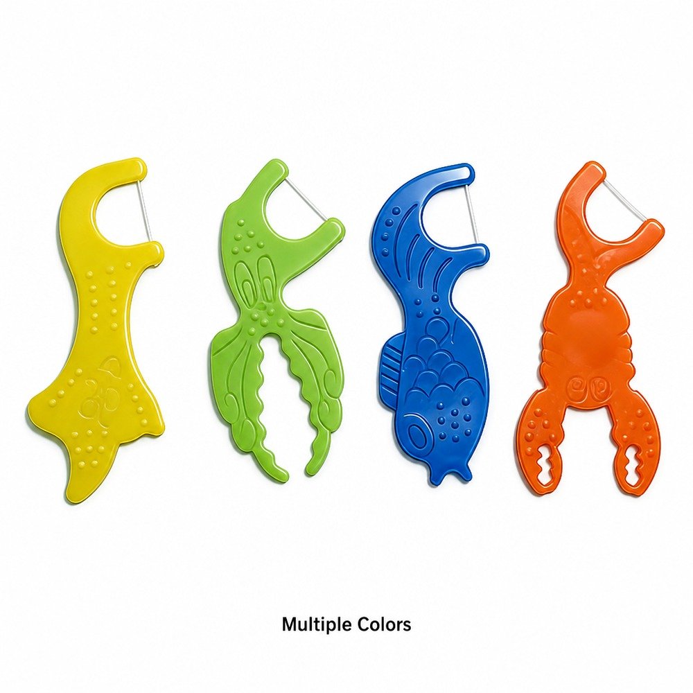 Kids Dental Floss Pick K1 - Crocodile Character - product family and colour options