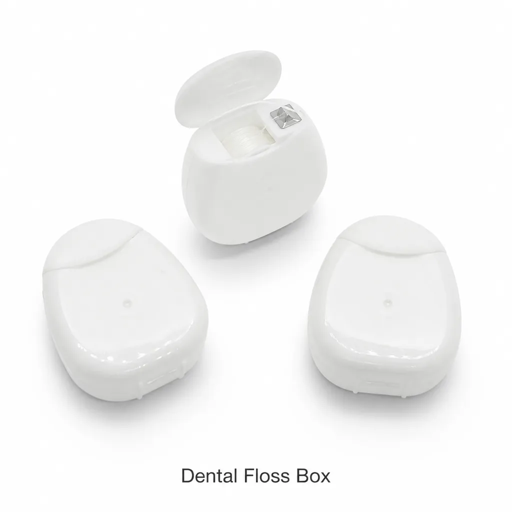 Dental Floss Box H3 - Compact Oval Flip-Top Dispenser